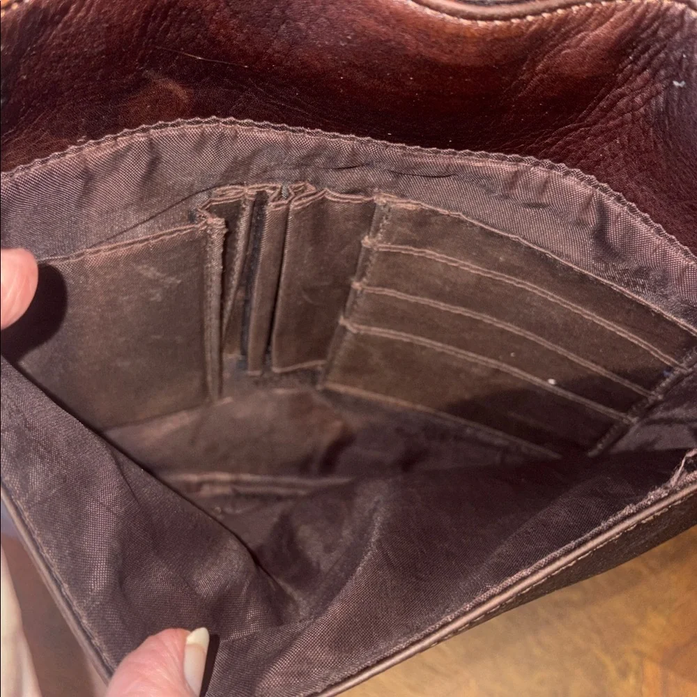 Kenneth Cole Men's Brown Leather Messenger /business bag shoulder/Crossbody bag